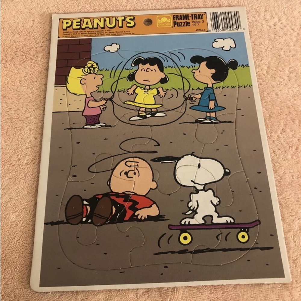 Vintage Golden Frame Tray Puzzle Peanuts #4579A-3 Complete